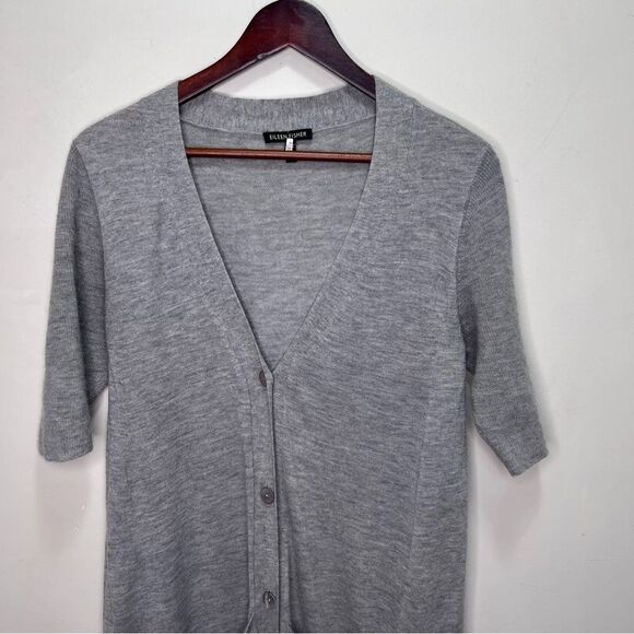 Eileen Fisher Grey 100% Cashmere Duster Cardigan  Size S - Picture 2 of 8